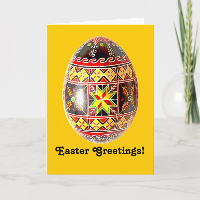 Pysanky Ukrainian Painted Egg Easter Card (Front)