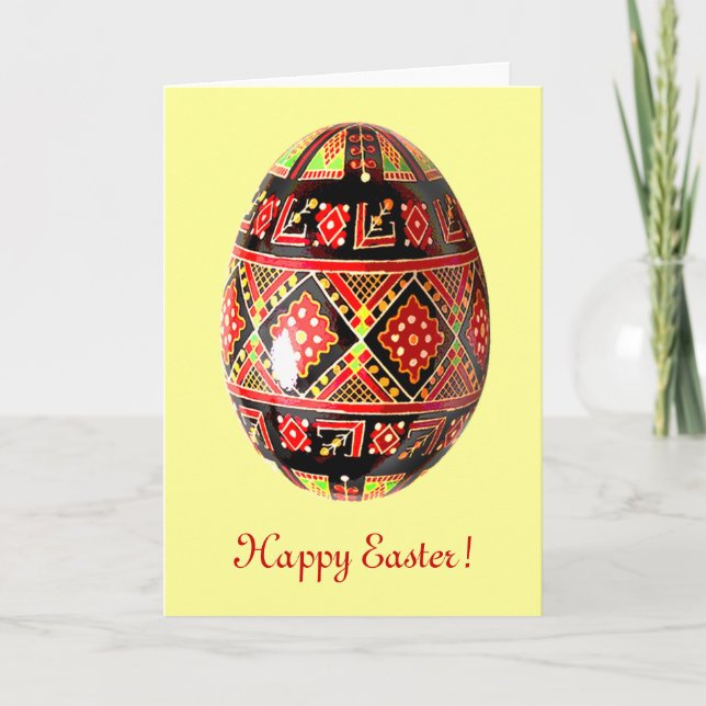 Pysanky Ukrainian Painted Egg Easter Card (Front)