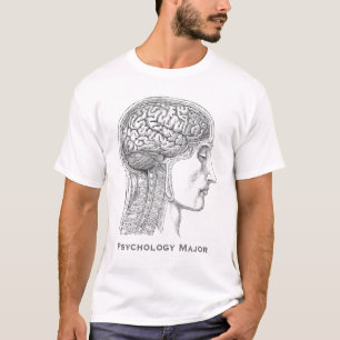 Pyschology Major - Antique Print of Human Brain T-Shirt