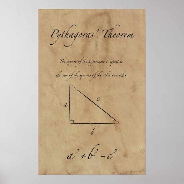 Pythagoras' Theorem - Math Posters (Front)