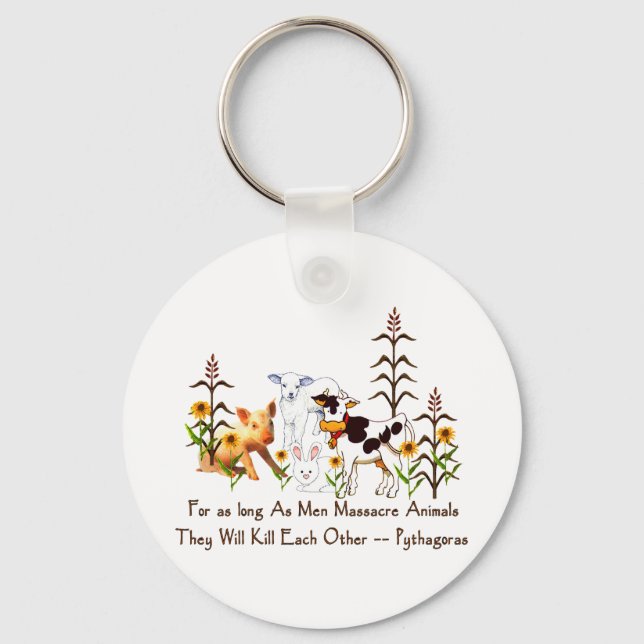 Pythagoras Vegetarian quote Key Ring (Front)