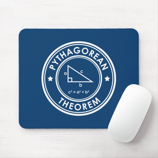 Pythagorean Theorem Blue Mouse Pad (With Mouse)