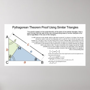 Pythagorean Theorem Proof Using Similar Triangles Poster