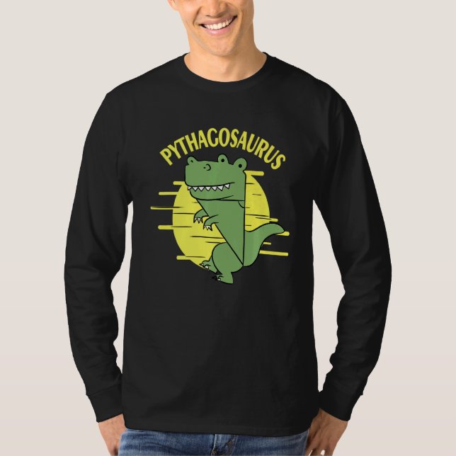 Pythagosaurus Pythagoras Theorem Statistician Math T-Shirt (Front)