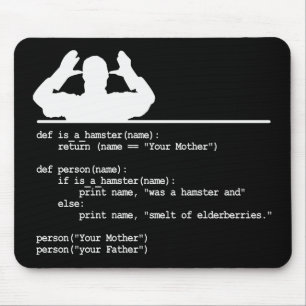 Python Code-Your mother was a hamster Mouse Pad