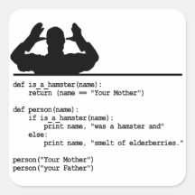 Python Code-Your mother was a hamster