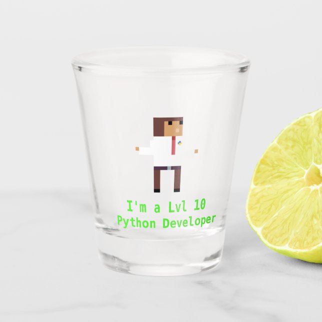Python Developer Shot Glass (Front)