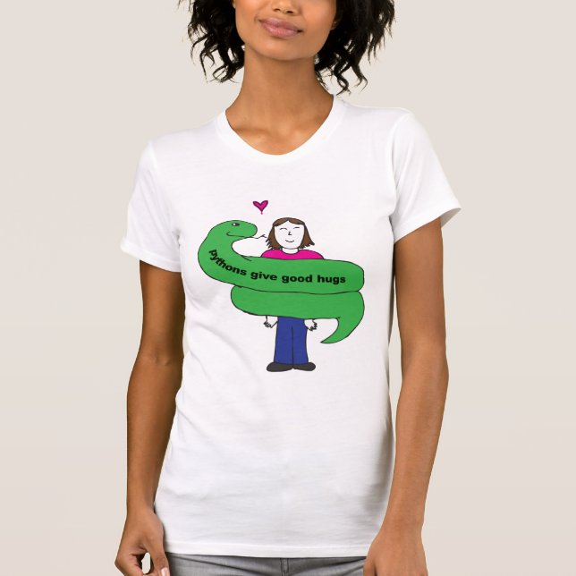 Python Hugs Woman's T-shirt (Front)