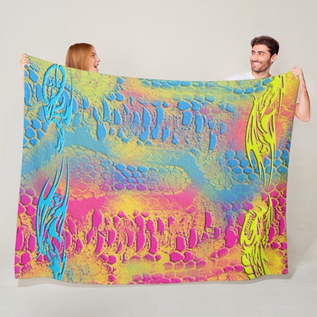 PYTHON - modern decorative fractal - Fleece Blanket (In Situ)