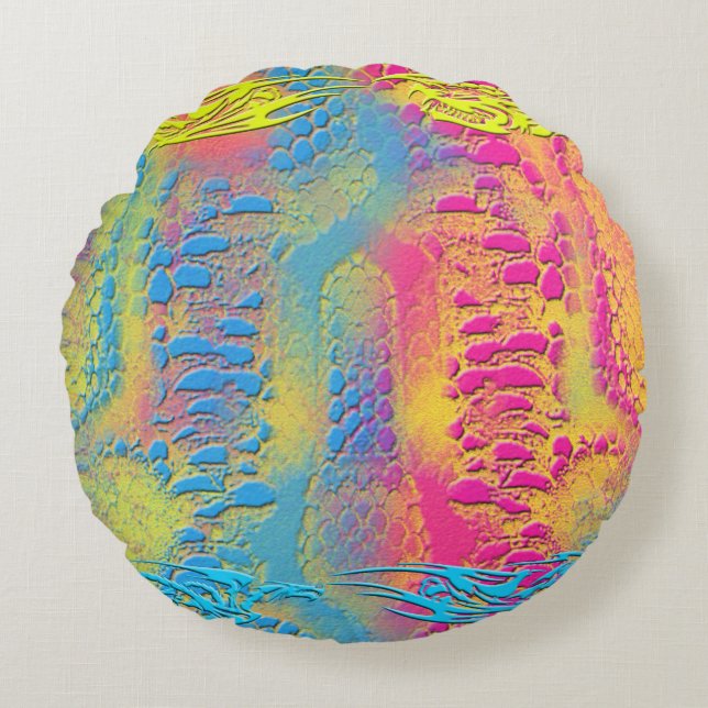 PYTHON - modern decorative fractal - Round Cushion (Front)