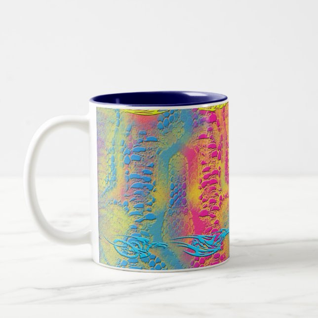 PYTHON - modern decorative fractal - Two-Tone Coffee Mug (Left)