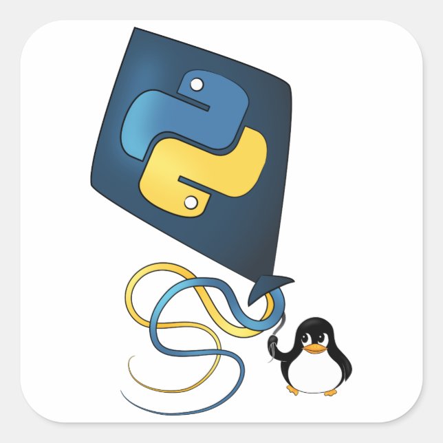 Python on Linux Square Sticker (Front)