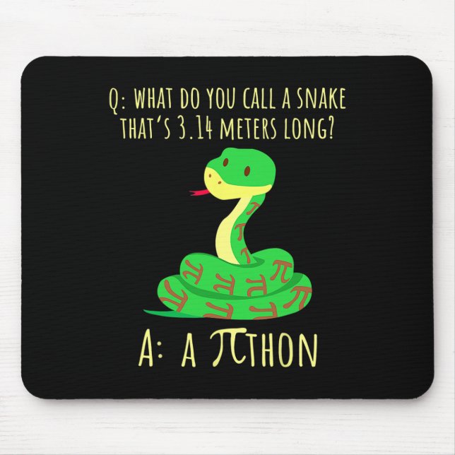 Python Pithon Pi Symbol Funny Math Teacher Pi Day  Mouse Pad (Front)