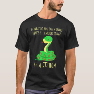 Python Pithon Pi Symbol Funny Math Teacher Pi Day  T-Shirt