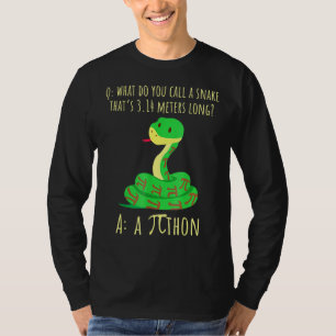 Python Pithon Pi Symbol Funny Math Teacher Pi Day  T-Shirt