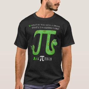 Python Pithon Pi Symbol Funny Math Teacher Pi Day  T-Shirt