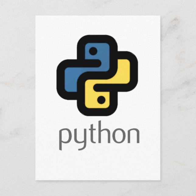 Python programming holiday postcard (Front)