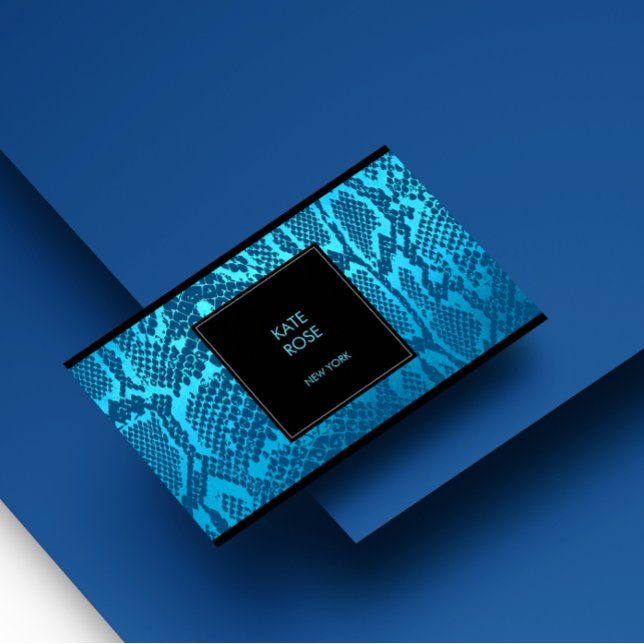 Python Skin Snake Black Aquamarine Ocean Glam Vip Business Card (Creator Uploaded)