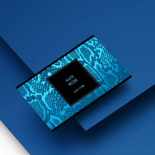 Python Skin Snake Black Aquamarine Ocean Glam Vip Business Card