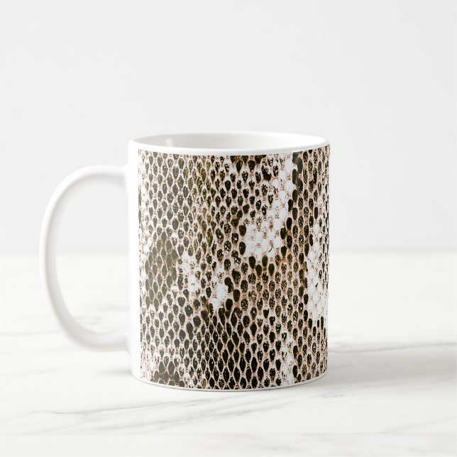 python skin, snake pattern, animal skin pattern of coffee mug (Left)