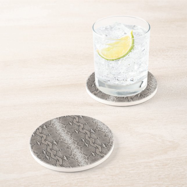 Python Snake Skin Animal Print Coaster (Side)