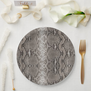 Python Snake Skin Animal Print Paper Plate