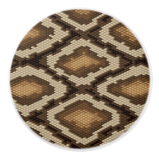 Python snake skin pattern 2 ceramic knob (Front)