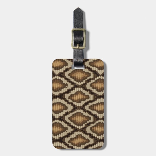 Python snake skin pattern 2 luggage tag (Front Vertical)