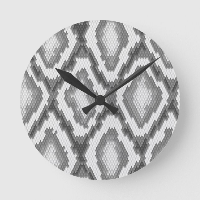 Python snake skin pattern round clock (Front)