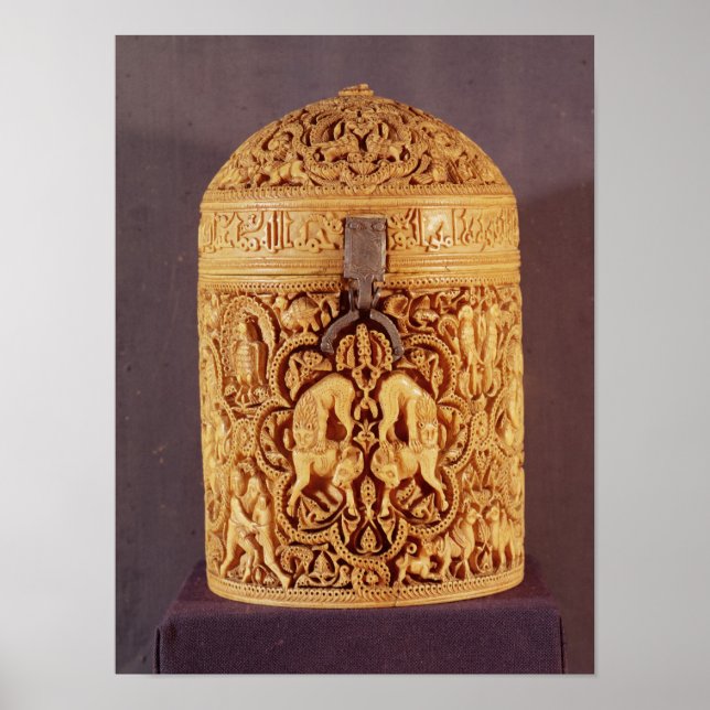 Pyx with a relief depicting the pleasures poster (Front)