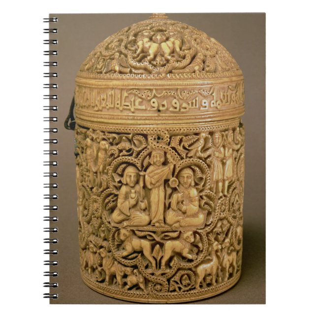 Pyx with relief depicting the pleasures of courtly spiral notebook (Front)