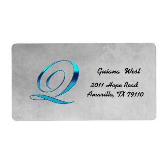 Q Elegant Monogram Address Label