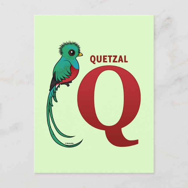 Q for Quetzal Postcard (Front)