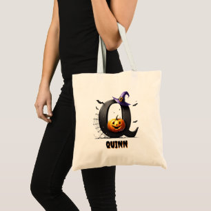 Q Initial Trick or Treat Cute Halloween Candy Bag