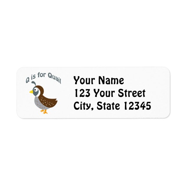 Q is for Quail (Front)