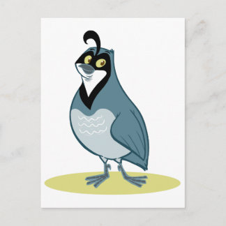 Q is for Quail Postcard