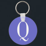 Q KEY RING<br><div class="desc">Q keychain.  Background colour and text can be customised.</div>