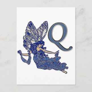 Q Monogram Angel Postcard