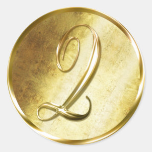 Q Monogram Faux Gold Envelope Seal Stickers