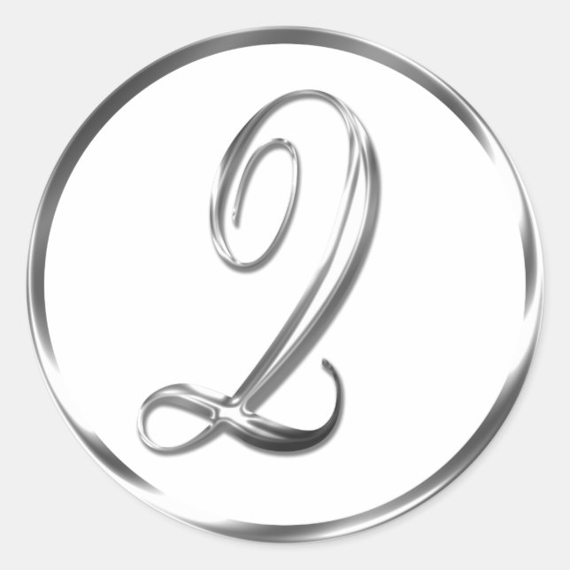 Q Monogram Faux Silver Envelope Or Favour Seal (Front)
