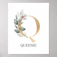 Q Monogram Floral Personalised