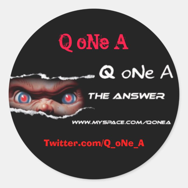 Q oNe A Sticker2 Classic Round Sticker (Front)