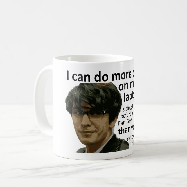Q quote from skyfall coffee mug (Front Left)