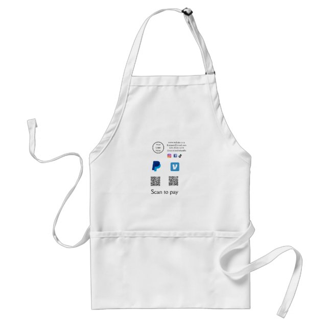 Q R code PayPal venmo scan pay add social media de Standard Apron (Front)