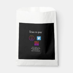 Q R code venmo scan to pay add logo social media Favour Bags
