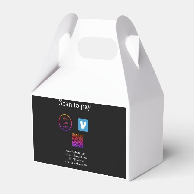 Q R code venmo scan to pay add logo social media Favour Box (Front Side)