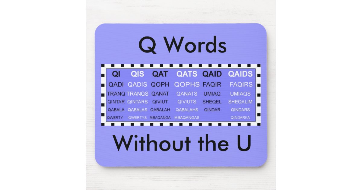 wallpapers Q Words Without U q words without the u mousepad zazzle co nz