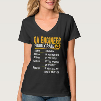 QA Engineer Hourly Rate Developer Programmer Coder T-Shirt