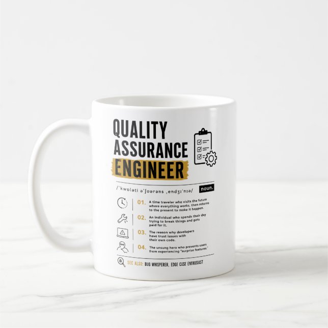 QA Engineer software tester quality assurance  Coffee Mug (Left)