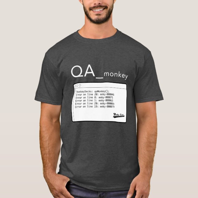 QA Monkey-white T-Shirt (Front)
